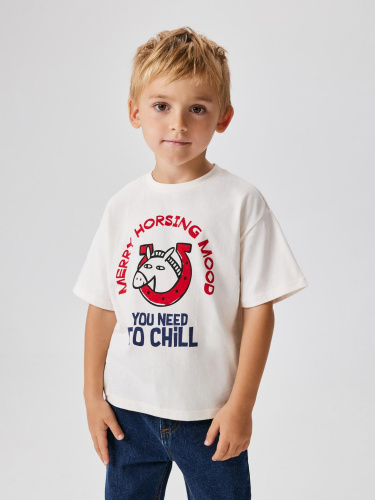 20120510281 Футболка детская для мальчиков Santa молочный