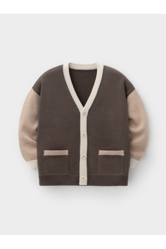 КВ 30177_коричневый, бежевый Кардиган
