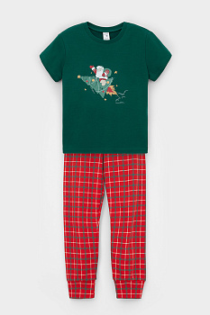 К 1554_тем.зеленый, клетка Пижама