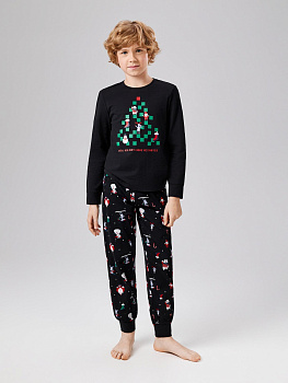 20134280026 Набор детский для мальчиков ((1)джемпер и (2)брюки) Elbro черный