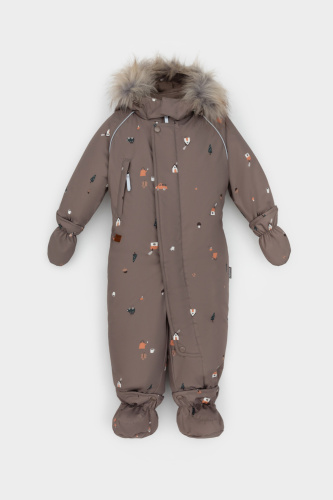 ВК 60116_н_8 ГР_коричневый, зимние домики Комбинезон