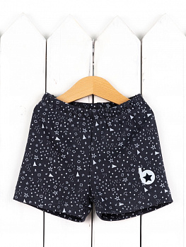 П136/1-И Шорты (термоаппликация/значки серые на графите)