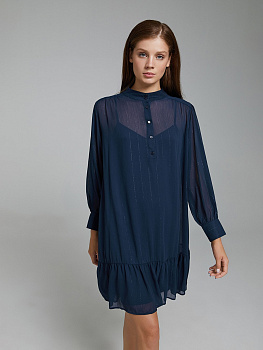 10200200852 Платье жен. Solidno темно-синий
