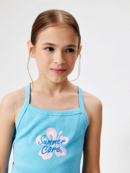 20244220007 Майка детская для девочек Idra голубой