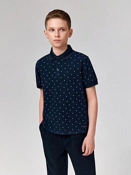 20140490028 Сорочка-поло верхняя для мальчиков Fakir холодный синий принт
