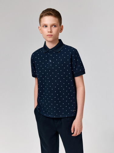20140490028 Сорочка-поло верхняя для мальчиков Fakir холодный синий принт