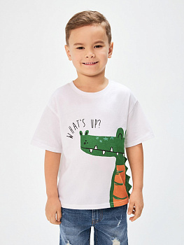 20120510227 Футболка детская для мальчиков Croco белый