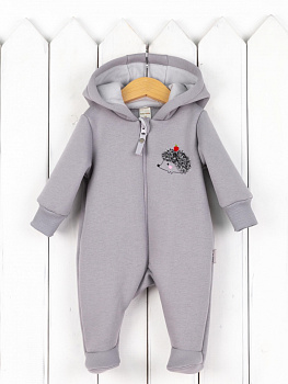 К394/1-Ф Комбинезон (аппликация ёжик/цвет светло-серый)