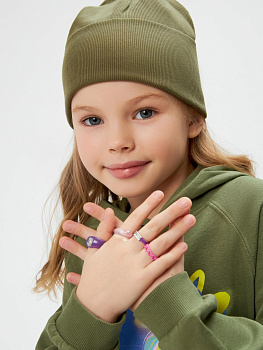 20206240036 Набор из 4 колец дет. Scully цветной