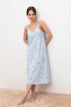 Е 10002_голубое стекло, цветочный ажур Сорочка