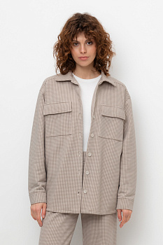 ЕВТ 3254_светлый беж, гусиная лапка Рубашка