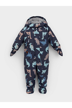 ВК 60032_н_61 Ал_дымчато-синий, динозавры Комбинезон